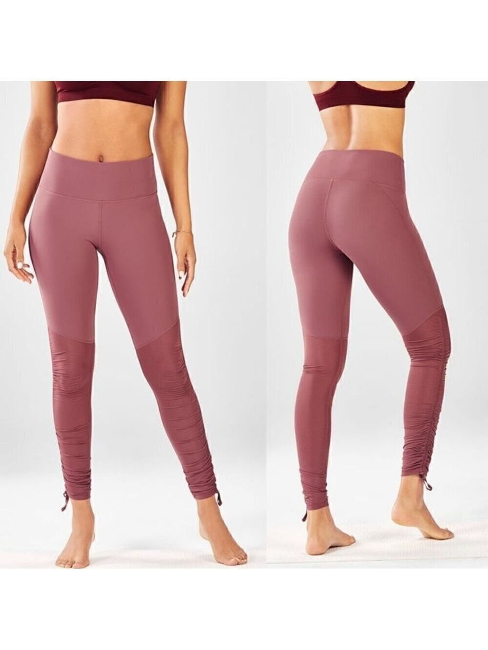 Fabletics | Cashel Foldover PureLuxe Legging in Dark Rouge